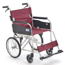 MIKI三貴手動(dòng)輪椅車MPTC-46JL 紅色 S-2重量11.5公斤，小型便攜，免充氣實(shí)心胎 老人輪椅車