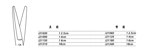 金鐘手術(shù)剪彎圓 J21240 18cm 彎圓