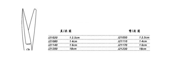 金鐘手術(shù)剪彎尖圓 J21170 16cm 彎尖圓