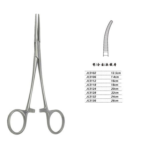 金鐘止血鉗彎全齒 WD JC3124 20cm 彎全齒 WD