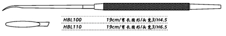 金鐘鼻剝離器彎長圓形 HBL100 19cm 彎長圓形 頭寬 3（H4.5）