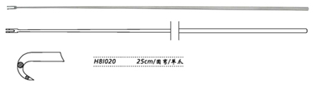 金鐘顯微喉鉤  H8I020 25cm 圓彎 單爪